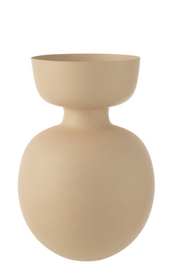 J-Line vaas Thibault Aluminium - metaal - beige - large