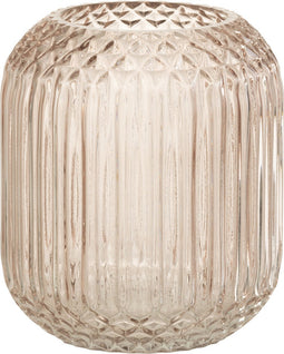 J-Line vaas Yuan - glas - beige - small - Ø 15 cm