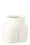J-Line Vase Lady Onderkant Pewter Glanzend Wit