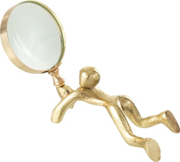 J-Line vergrootglas Persoon - aluminium/glas - goud