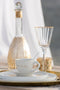 J-Line Viser La Lune kopje + schoteltje - porselein - wit/goud - 3 stuks - woonaccessoires