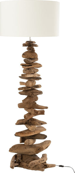 J-Line vloerlamp - hout - naturel/beige - large