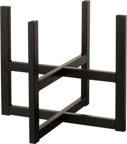 J-Line voet voor bloempot/mand - metaal - zwart - small - 35 cm hoog