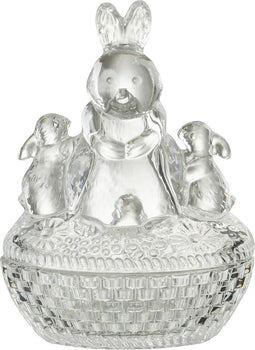 J-Line voorraadpot Familie Konijnen - glas - transparant