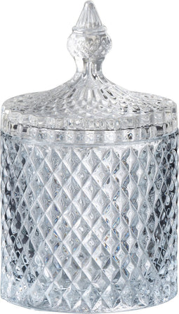 J-Line voorraadpot Geslepen Cilinder - glas - transparant - large