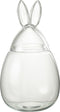 J-Line voorraadpot Konijn - glas - transparant - large - paasdecoratie