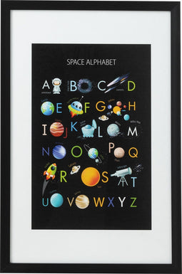 J-Line wanddecoratie Alfabet - papier/kunststof - zwart