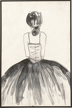 J-Line Wanddecoratie Ballet Canvas/Poly Zwart/Wit Large