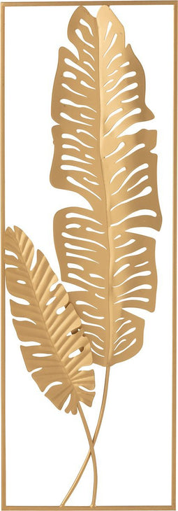 J-Line wanddecoratie blad - metaal - goud