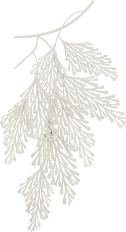 J-Line wanddecoratie Blad Takken - metaal - wit