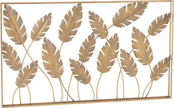 J-Line wanddecoratie bladeren - metaal - goud