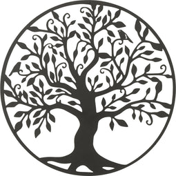 J-Line Wanddecoratie Boom Metaal Zwart Small