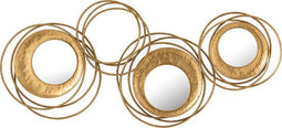J-Line wanddecoratie Circles - ijzer/glas - goud