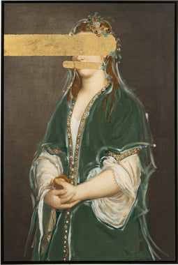 J-Line Wanddecoratie Conde Canvas/Poly Zwart/Goud