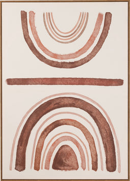 J-Line Wanddecoratie Gelijnd Canvas/Plastiek Beige