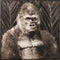 J-Line wanddecoratie Gorilla - canvas/hout - donkerbruin