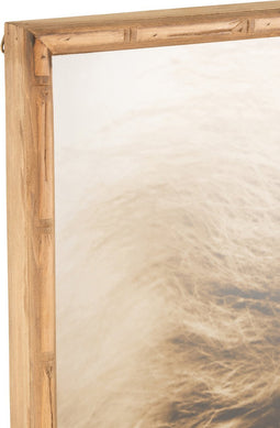 J-Line Wanddecoratie Leeuw Hout/Glas Bruin