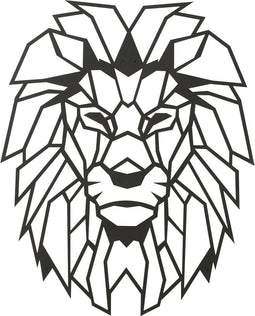 J-Line wanddecoratie Leeuw - metaal - zwart