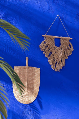 J-Line wanddecoratie Macrame - jute - naturel - small