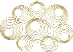 J-Line wanddecoratie Ringen - metaal - goud