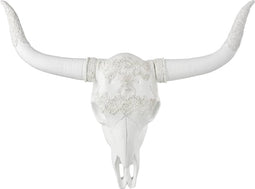 J-Line wanddecoratie Schedel Hert - polyresin - wit - large