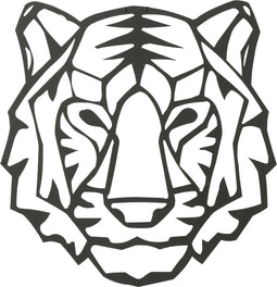 J-Line wanddecoratie Tijger - metaal - zwart