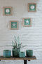 J-Line Wanddecoratie Zee Mdf/Spar Cyaan/Natuur Assortiment Van 4