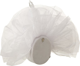 J-Line wanddecoratie Zwaan - pluche - wit/zilver