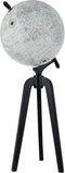 J-Line wereldbol Op Voet - hout - grijs/zwart - extra large