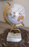 J-Line wereldbol Op Voet Marmer - metaal - wit/goud - small