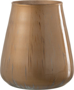 J-Line windlicht Antiek - glas - bruin - large