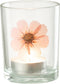 J-Line windlicht Bloem - glas - roze/mix