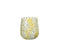 J-Line Windlicht Bloemen Glas Geel/Zilver Medium
