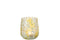 J-Line Windlicht Bloemen Glas Geel/Zilver Medium