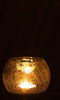 J-Line Windlicht Bol Craquele Glas Parel Effect Groen Medium