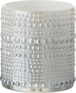 J-Line windlicht Bolletjes - glas - grijs - small - 3 stuks