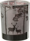 J-Line Windlicht Bos Hert Glas Grijs Medium