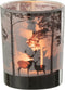 J-Line Windlicht Bos Hert Glas Grijs Medium