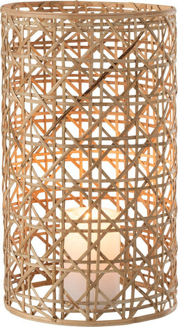 J-Line windlicht Candice - glas/riet - naturel - large