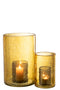 J-Line Windlicht Dubbel Glas Geel Large