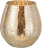 J-Line windlicht Eivorm Craquele - glas - goud - small - Ø 16.5 cm