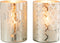J-Line windlicht - glas - zilver - medium - 2 stuks