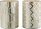 J-Line windlicht - glas - zilver - medium - 2 stuks