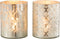J-Line windlicht - glas - zilver - small - 2 stuks