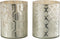 J-Line windlicht - glas - zilver - small - 2 stuks