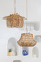 J-Line windlicht Hangend Laag - rotan - naturel