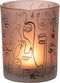 J-Line windlicht Happy Faces - glas - terracotta - medium