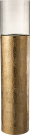 J-Line Windlicht Mila Aluminium/Glas Goud