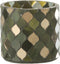 J-Line windlicht Mozaiek Cilinder - glas - groen - small - 2 stuks