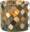J-Line windlicht Mozaiek Cilinder - glas - groen - small - 2 stuks